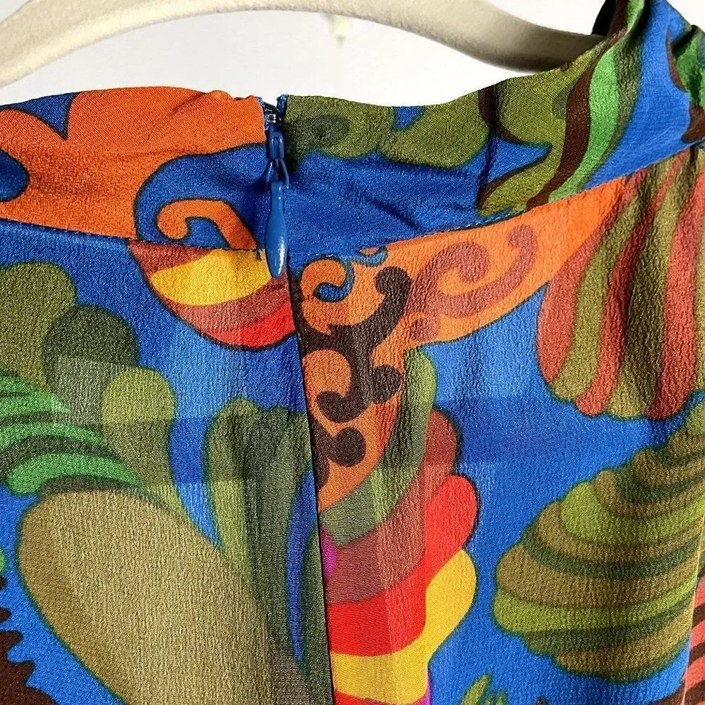 Banana Republic Trina Turk Collection 100% silk, cowl neck top, size 4 - Picture 4 of 11